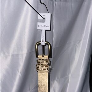 Calvin Klein Metallic Gold Belt
